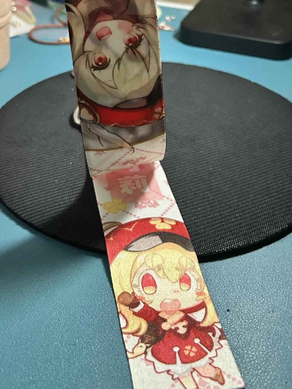 Genshin Impact Klee Fabric Wristlet Lanyard Keychain with Jingle Bell